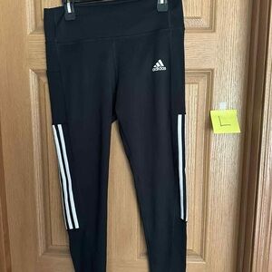 Adidas Black Tights with White Accents